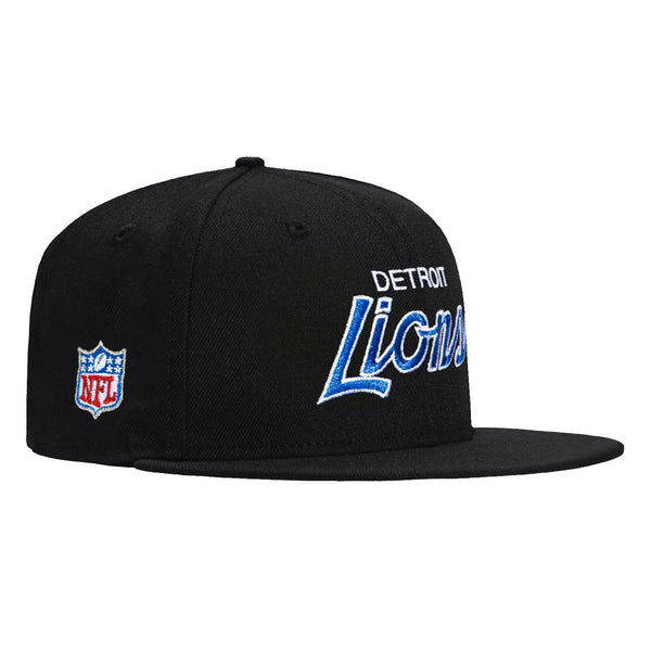 New Era 59Fifty Detroit Lions Script Hat - Black – Hat Club