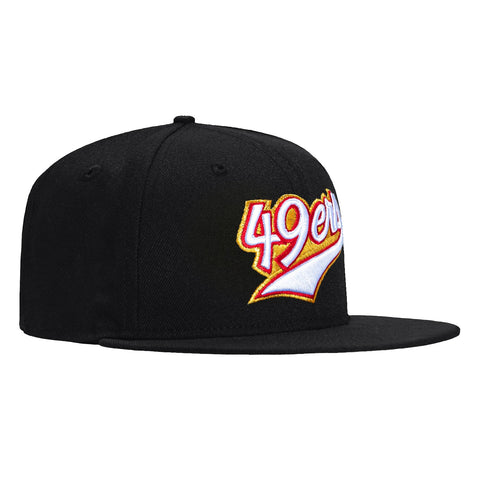 New Era 59Fifty San Francisco 49ers Swoosh Script Hat - Black New Era