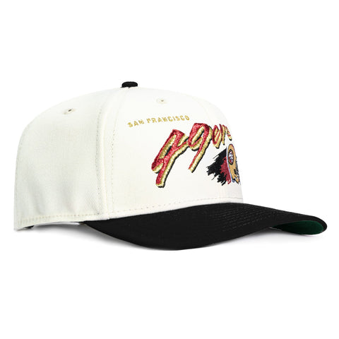 970 49ERS VINT BRUSH 2T WHT/BLK New Era