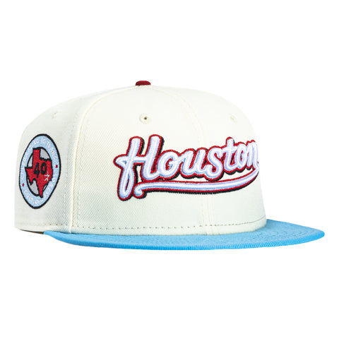 METALLIC 2TONE ASTROS 40TH SCRIPT WHT/LBL New Era
