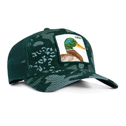 Goorin Bros Duck Camo Lucky Adjustable Snapback Corduroy Trucker Hat - Green Goorin Bros