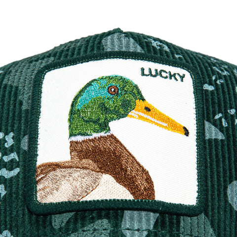 Goorin Bros Duck Camo Lucky Adjustable Snapback Corduroy Trucker Hat - Green Goorin Bros