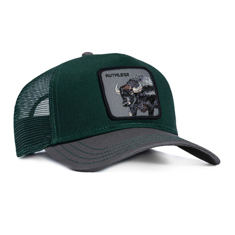 Goorin Bros Ruthless Buffalo Adjustable Trucker Snapback Hat - Green, Graphite Goorin Bros