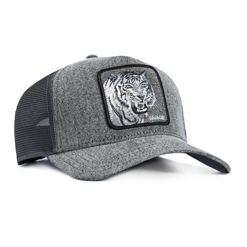 Goorin Bros Denim Savage Adjustable Snapback Trucker Hat - Grey Goorin Bros