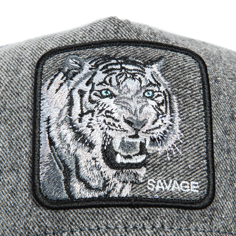 Goorin Bros Denim Savage Adjustable Snapback Trucker Hat - Grey Goorin Bros