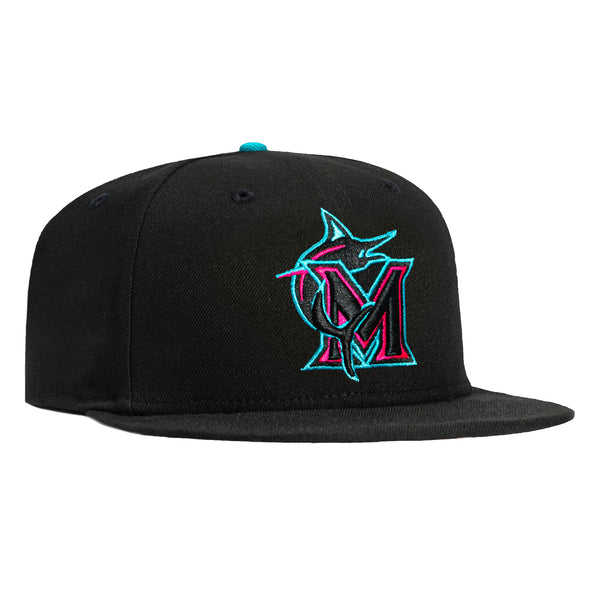 mai　CLANE × New Era® CL LOGO CAP New Era 59Fifty Miami Marlins 2025 City Connect Hat - Black, Teal