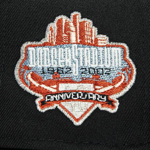 New Era 59Fifty Behind The Wheel Los Angeles Dodgers 40th Anniversary Stadium Patch Script Hat - Black, Metallic Silver New Era