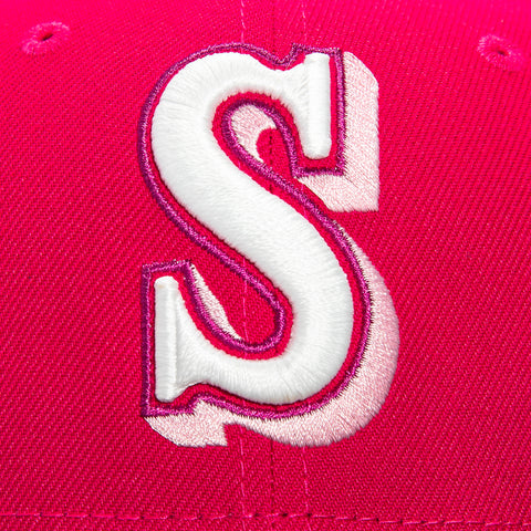 New Era 59Fifty Behind The Wheel Seattle Mariners 40th Anniversary Patch Pink UV Hat - Magenta, Black New Era
