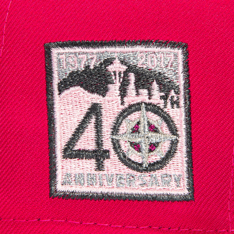 New Era 59Fifty Behind The Wheel Seattle Mariners 40th Anniversary Patch Pink UV Hat - Magenta, Black New Era