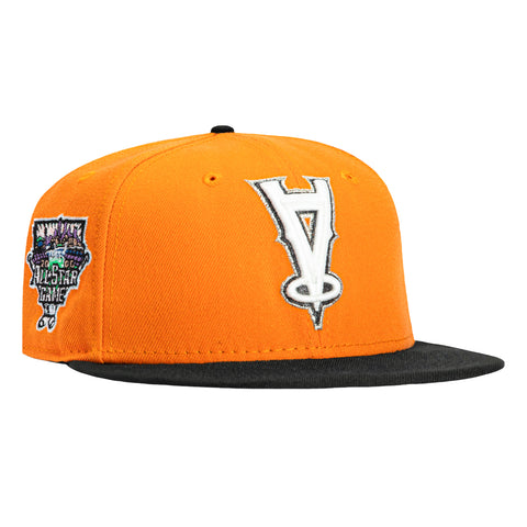 New Era 59Fifty Behind The Wheel Los Angeles Angels 2006 All Star Game Patch Upside Down Hat - Light Orange, Black New Era