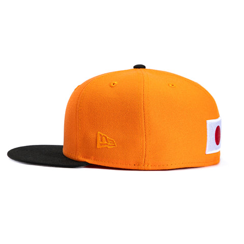 New Era 59Fifty Behind The Wheel Los Angeles Angels 2006 All Star Game Patch Upside Down Hat - Light Orange, Black