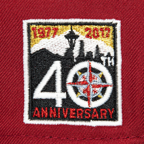 New Era 59Fifty Seattle Mariners 40th Anniversary Patch M Hat - Brick, Black New Era