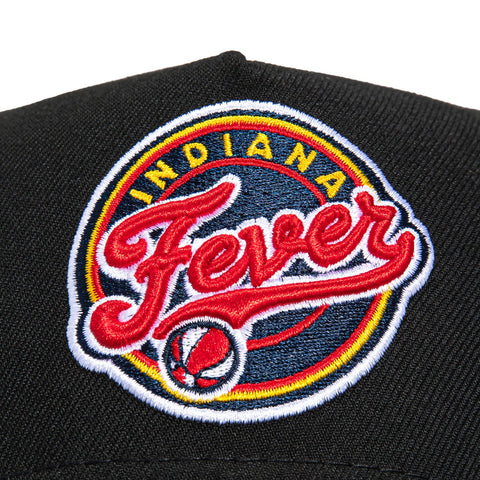 New Era 9Forty A-Frame Indiana Fever Caitlin Clark 22 Patch Snapback Pink UV Hat - Black