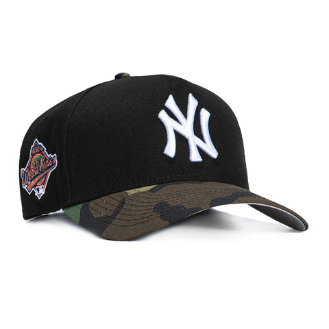 New Era 9Forty A-Frame New York Yankees 1996 World Series Patch Snapback Hat - Black, Camo New Era