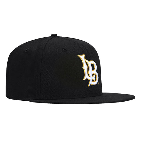 New Era 59Fifty Long Beach State 49ers Hat - Black, White, Metallic Gold New Era