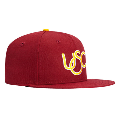 New Era 9Fifty A-Frame USC Trojans Logo Patch Script Snapback Hat - Maroon