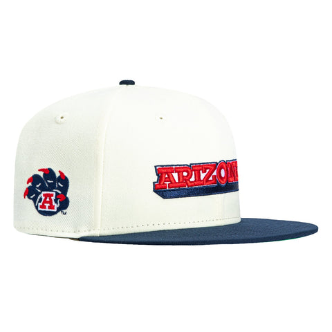 New Era 59Fifty Arizona Wildcats Logo Patch Skyline Word Hat - White, Navy New Era