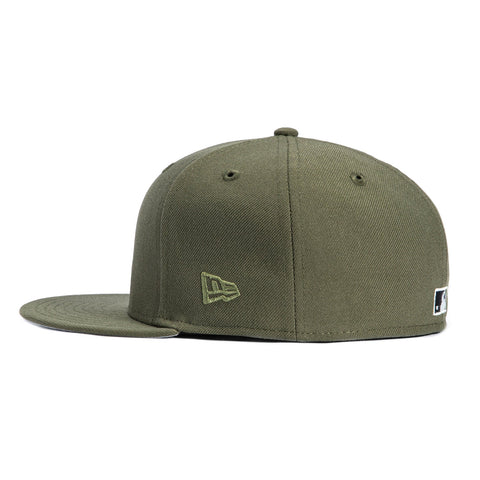 New Era 59Fifty Atlanta Braves 2021 World Series Patch Hat - Olive, Ivory