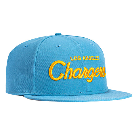 New Era 59Fifty Los Angeles Chargers Script Hat - Light Blue New Era