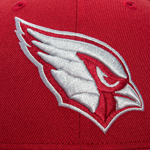 New Era 59Fifty Arizona Cardinals Hat - Cardinal, Metallic Silver New Era