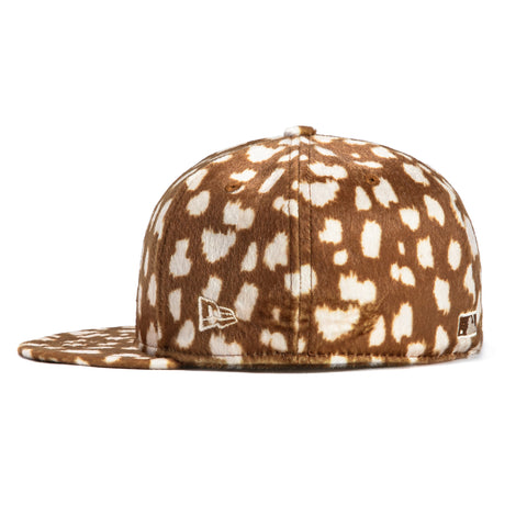 New Era 59Fifty Animal Giraffe Print Faux Fur Los Angeles Dodgers Hat - Khaki, Ivory New Era