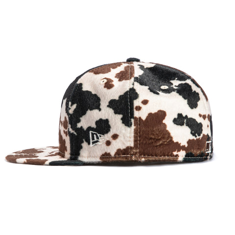 New Era 59Fifty Animal Cow Print Faux Fur New York Yankees Hat - Black, Brown, Ivory New Era