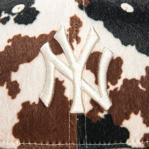 New Era 59Fifty Animal Cow Print Faux Fur New York Yankees Hat - Black, Brown, Ivory New Era