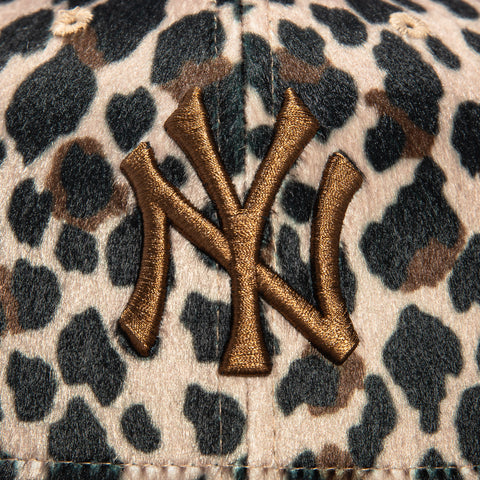 New Era 59Fifty Animal Leopard Print Faux Fur New York Yankees Hat - Black, Tan, Brown New Era