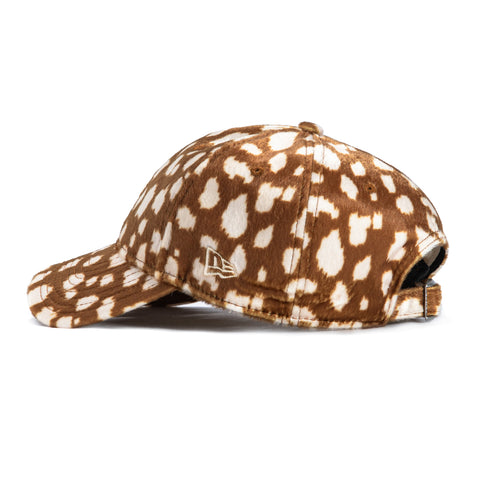 New Era 9Twenty Giraffe Animal Print Faux Fur Los Angeles Dodgers Strapback Hat - Khaki, Ivory New Era