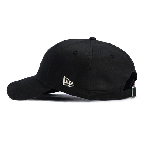 New Era 9Forty Animal Print Faux Fur Fill Atlanta Braves Strapback Hat - Black New Era