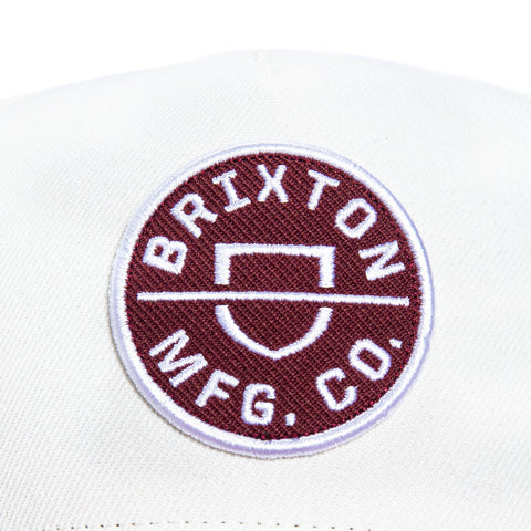 Brixton Crest Snapback Hat - White, Cardinal Brixton