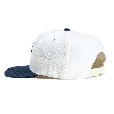 Brixton Crest Snapback Hat - White, Navy Brixton