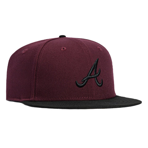 New Era 59Fifty Atlanta Braves Hat - Maroon, Black New Era