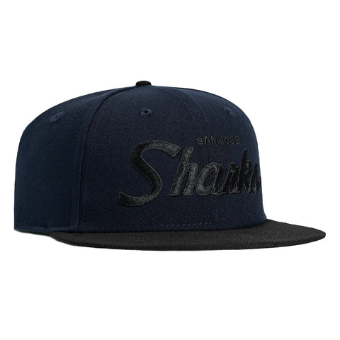 New Era 59Fifty San Jose Sharks Script Hat - Navy, Black New Era