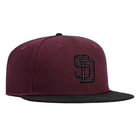 New Era 59Fifty San Diego Padres Hat - Maroon, Black New Era