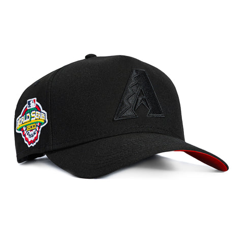 New Era 9Forty A-Frame Arizona Diamondbacks 2001 World Series Patch A Snapback Red UV Hat - Black, Black New Era
