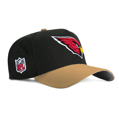 New Era 9Forty A-Frame Arizona Cardinals NFL Logo Patch Snapback Hat - Black, Khaki New Era