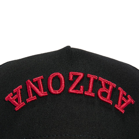 New Era 9Forty A-Frame Arizona Cardinals Logo Patch Upisde Down Arch Snapback Hat - Black