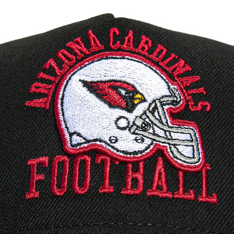 New Era 9Forty A-Frame Arizona Cardinals Helmet Logo Snapback Hat - Black