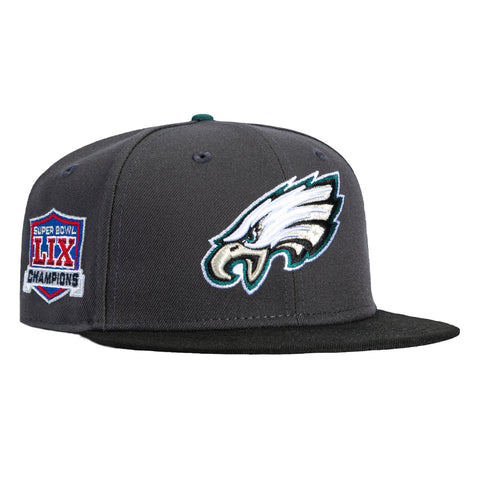 New Era 59Fifty Philadelphia Eagles 2025 Super Bowl Championship Patch Hat - Graphite, Black New Era