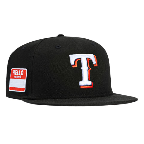 New Era 59Fifty Texas Rangers My Name Is Patch Hat - Black, White New Era