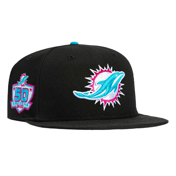 New Era 59Fifty Miami Dolphins 50th Anniversary Patch Pink UV Hat