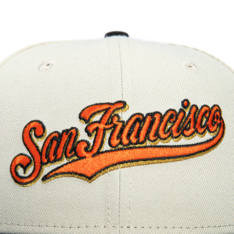 New Era 59Fifty San Francisco Giants 25th Anniversary Stadium Patch Script Hat - Stone, Black, Orange New Era