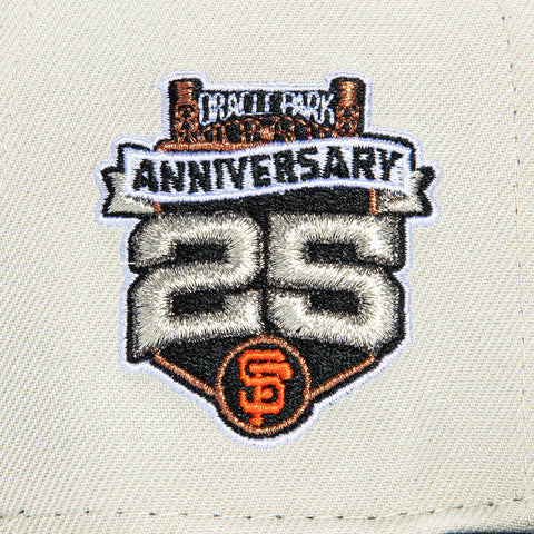 New Era 59Fifty San Francisco Giants 25th Anniversary Stadium Patch Script Hat - Stone, Black, Orange New Era