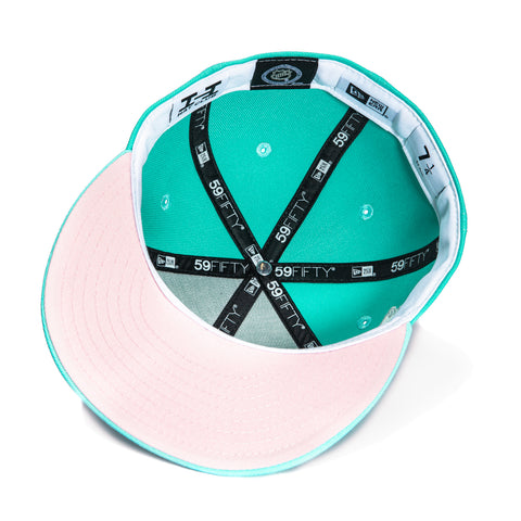 New Era 59Fifty New York Rangers 4X Champions Patch Pink UV Hat - Teal, Mint New Era