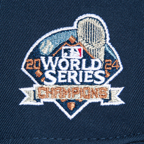New Era 59Fifty Los Angeles Dodgers 2024 World Series Patch City Connect Hat - Navy, Metallic Silver