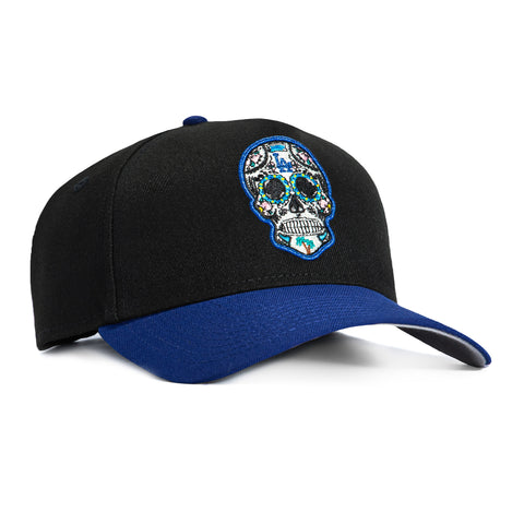 New Era 9Forty A-Frame Los Angeles Dodgers Sugar Skull Snapback Hat - Black, Royal New Era