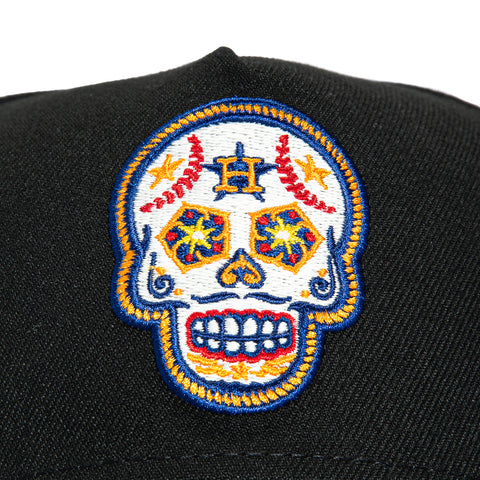 New Era 9Forty A-Frame Houston Astros Sugar Skull Snapback Hat - Black, Navy New Era