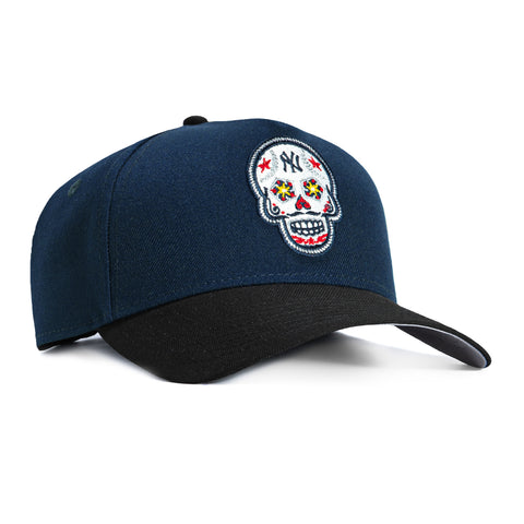 New Era 9Forty A-Frame New York Yankees Sugar Skull Snapback Hat - Navy, Black New Era