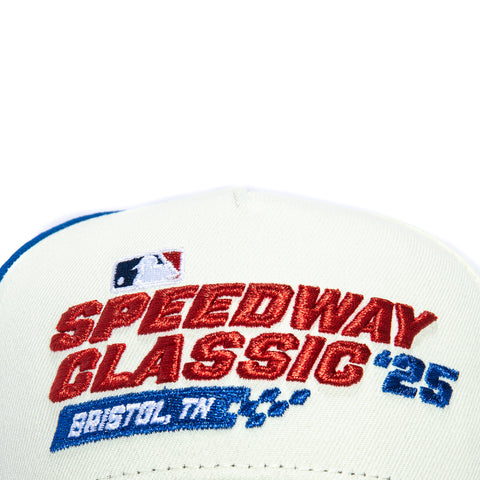 New Era 9Forty A-Frame M- Crown Atlanta Braves 2025 Speedway Classic Patch Snapback Trucker Hat - White, Navy, Black New Era